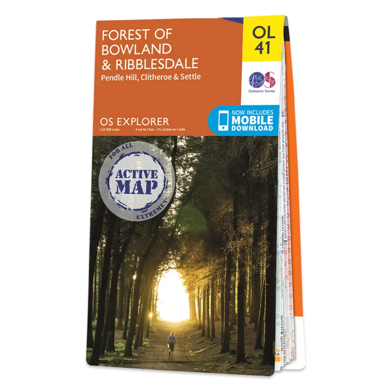 OS OL41 Active Map - Forest of Bowland and Ribblesdale